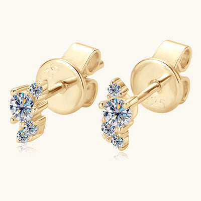 Elegant 925 Sterling Silver Moissanite Stud Earrings