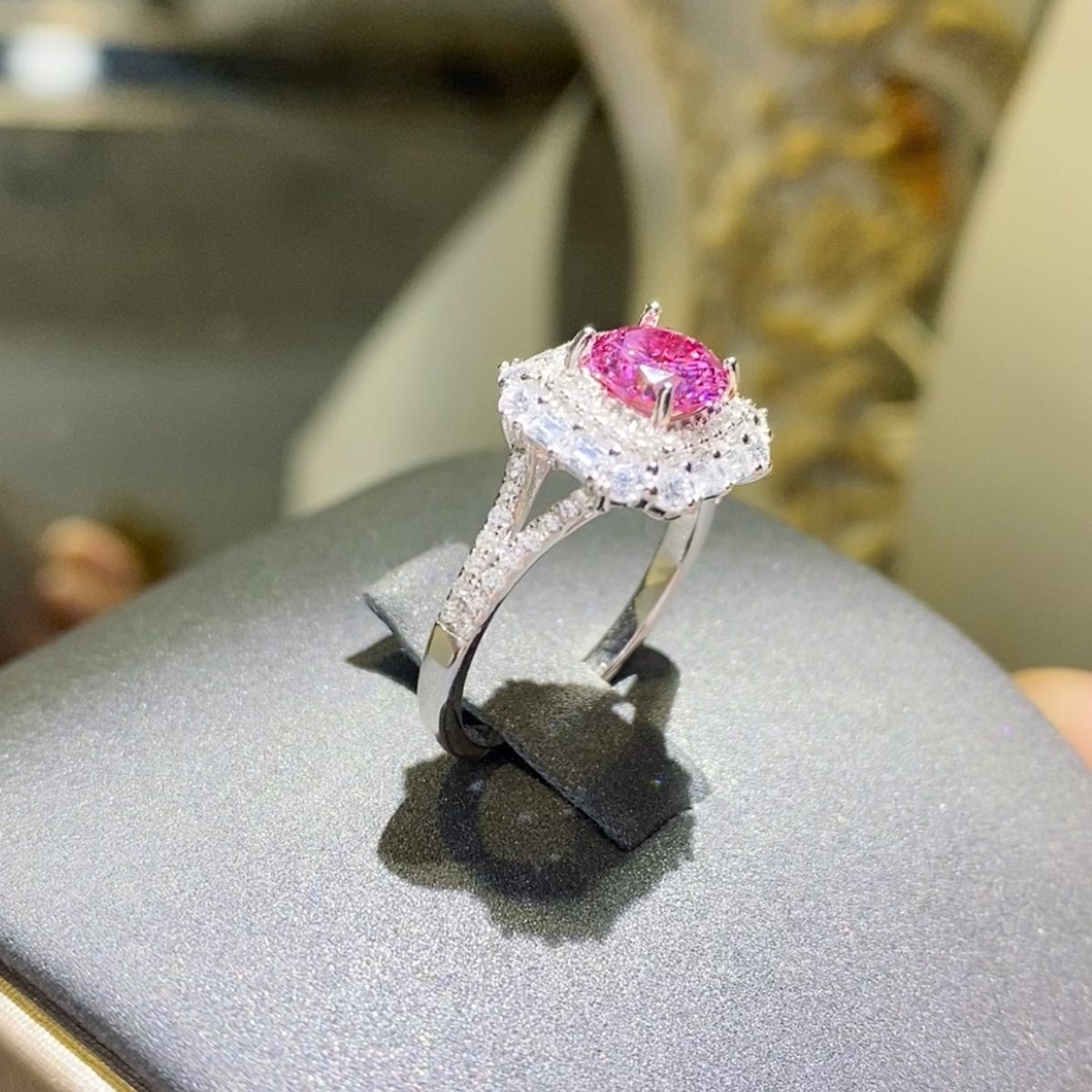 1 Carat Moissanite Zircon 925 Sterling Silver Ring Beauty