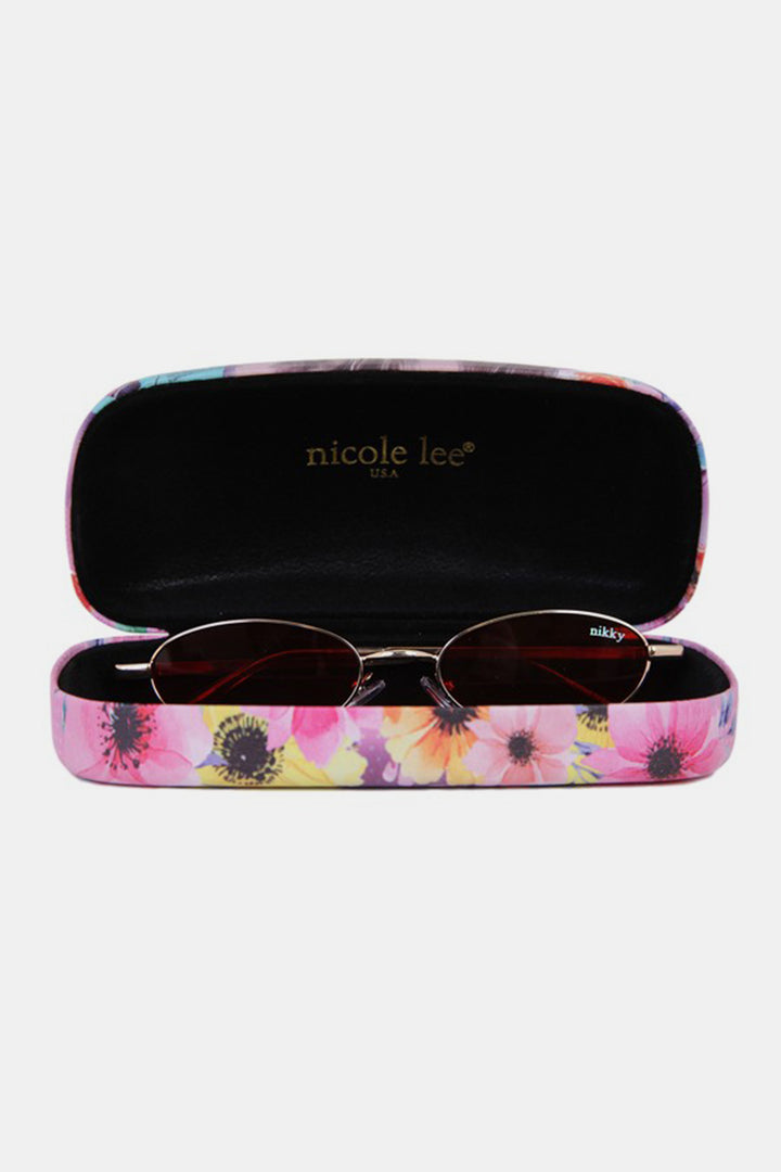 Nicole Lee USA Finley Oval Sunglasses with Metal Frame