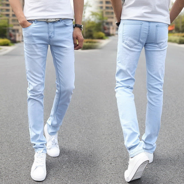 Men's Trendy Distressed Slim Fit Jeans - Perfect for Spring and Autumn Seasons