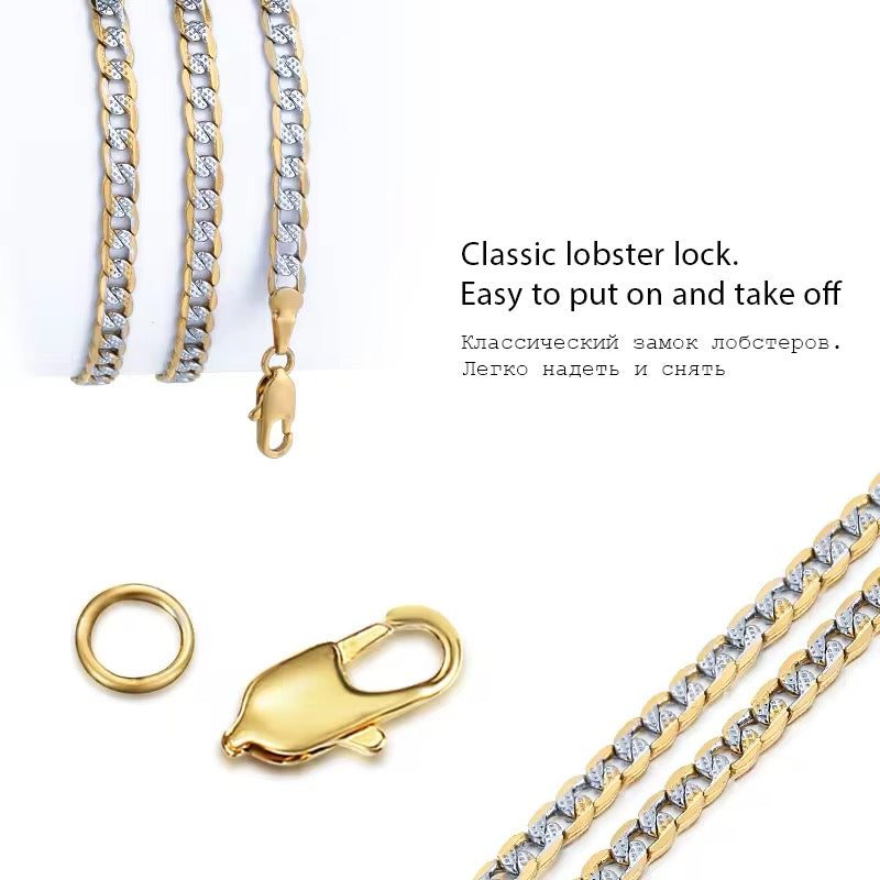 4mm Diamond Cut Cuban Link Necklace And Bracelet Set In Stainless Steel Premium Durable Jewelry For Men