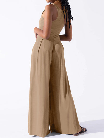 Elegant Square Neck Wide Strap Jumpsuit for Every Occasion