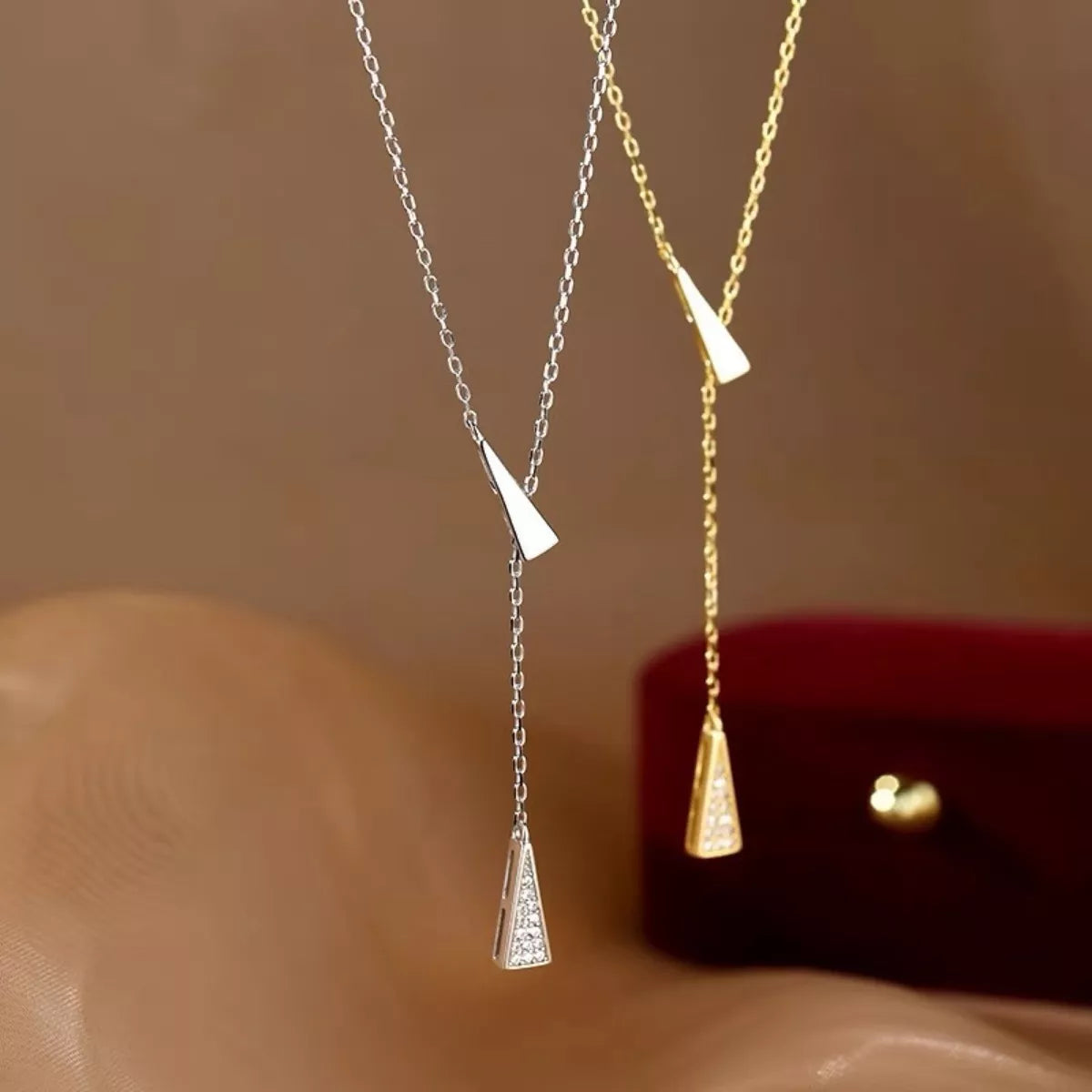 Triangle Pendant Y Necklace