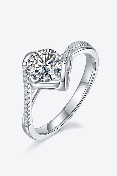 1 Carat Moissanite 925 Sterling Silver Twisted Ring Design