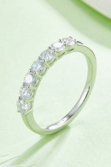 Moissanite Platinum-Plated Half-Eternity Ring for Elegance