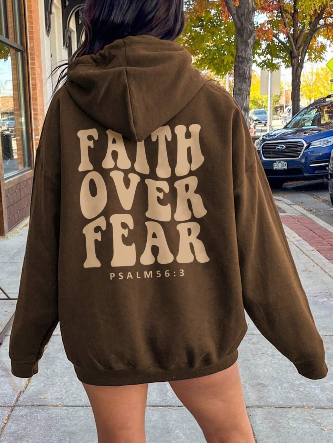 Hoodie Of Hope Faith Over Fear Dropped Shoulder Style