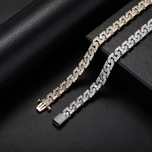 9mm Ice Cuban Necklace Cuban Link Chain Jewelry For Men And Women Statement Necklace