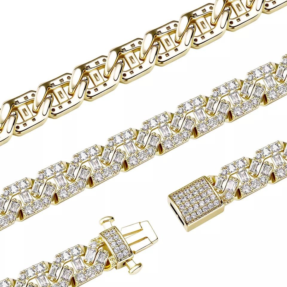 9mm Ice Cuban Necklace Cuban Link Chain Jewelry For Men And Women Statement Necklace