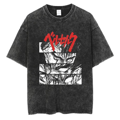 Vintage Washed Black Streetwear Tee for Men Stylish Fit