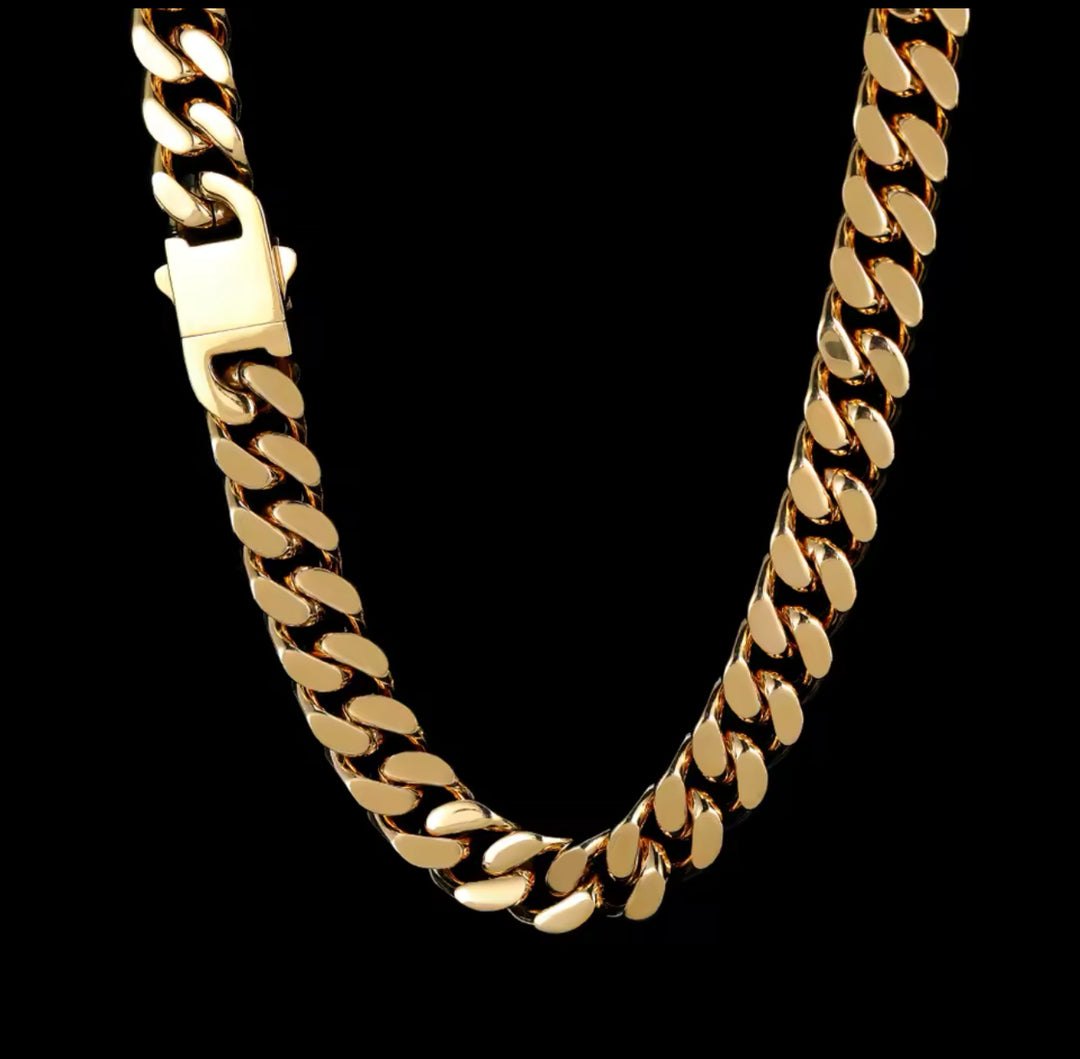 Stainless Steel Men’s Cuban Link Chain Necklace