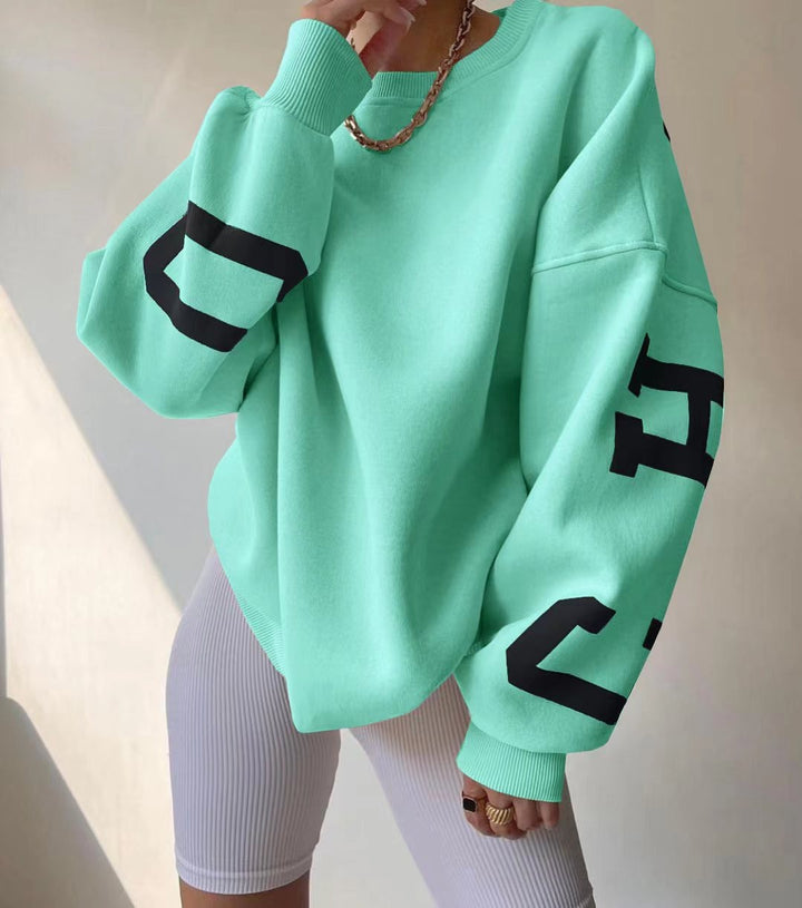 Trendy Y2K-Inspired Fleece Hoodie for Women with Casual Letter Print and Relaxed Fit