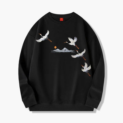 Men's Trendy Embroidered Round Neck Pullover Urban Hip Hop Sweatshirt