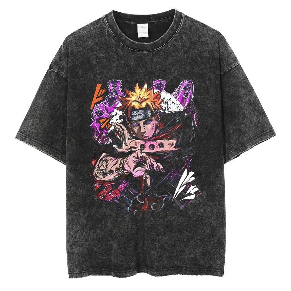 Naruto Vintage Washed Cotton Tee - Harajuku Style Ninja Apparel