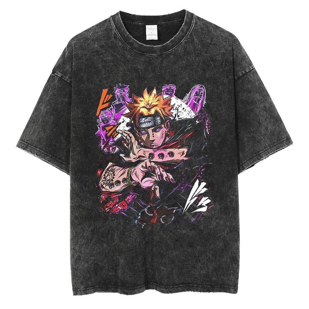 Naruto Vintage Washed Cotton Tee Harajuku Ninja Apparel