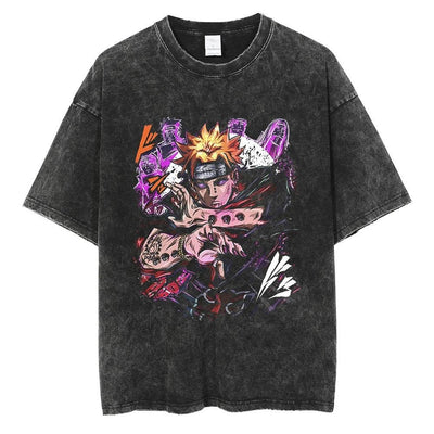 Naruto Vintage Washed Cotton Tee Harajuku Ninja Apparel