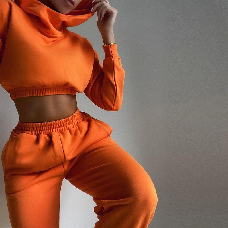 Chic Women’s Casual Solid Tracksuit Set for Autumn Winter