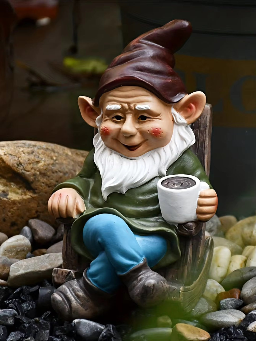 Gnome Dwarf Rocking Chair Ornament