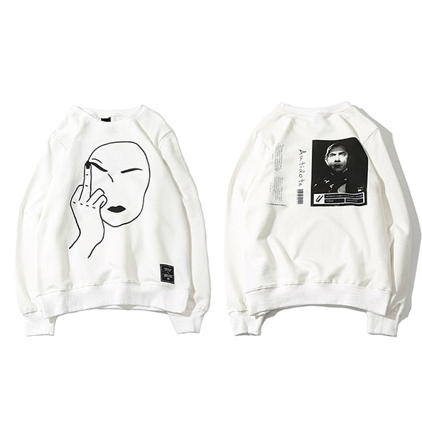 Edgy Urban Graphic Hoodie for Men Bold Middle Finger Design