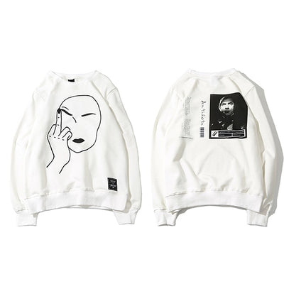 Edgy Urban Graphic Hoodie for Men Bold Middle Finger Design