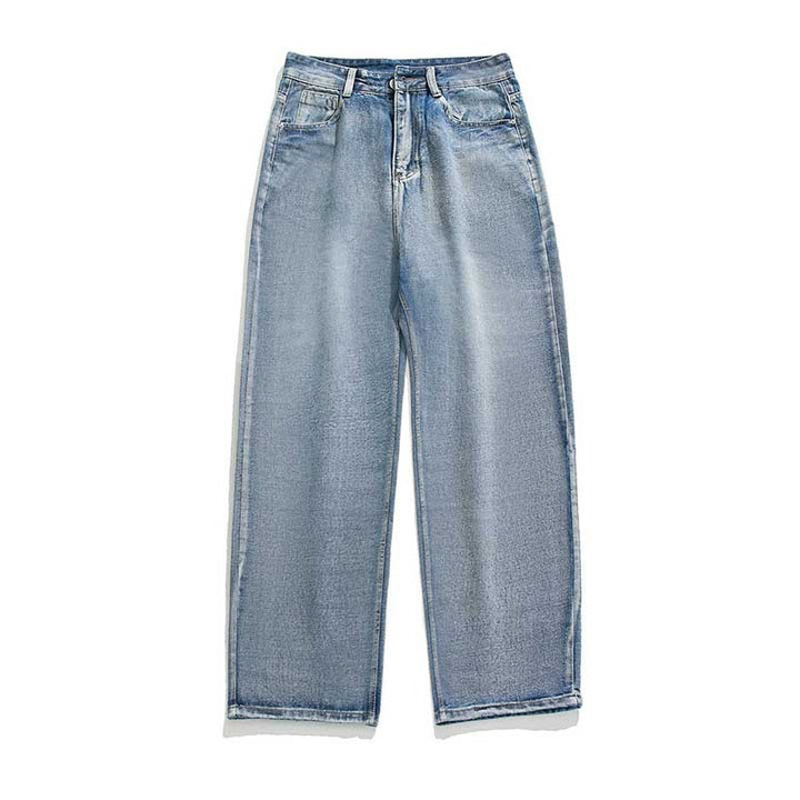 Men's Casual Loose-Fit Straight Leg Jeans in Washed Colors