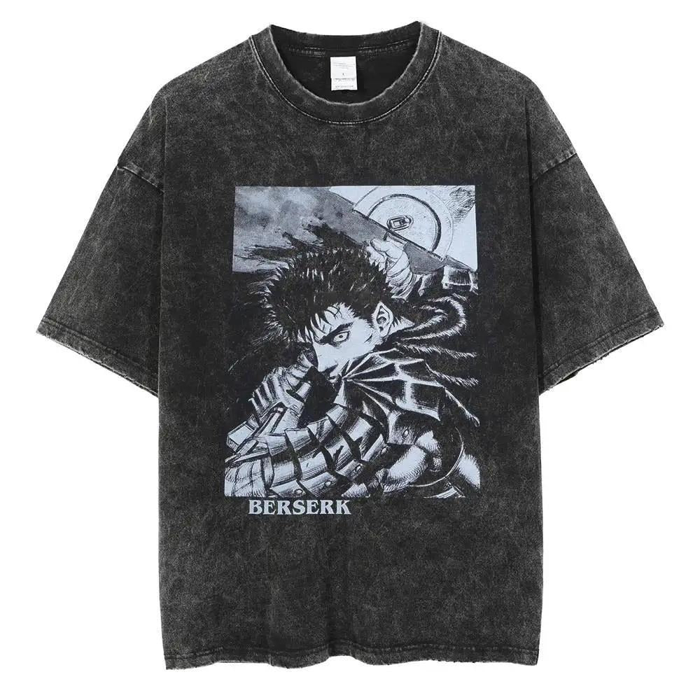 Vintage Washed Black Streetwear Tee for Men Stylish Fit
