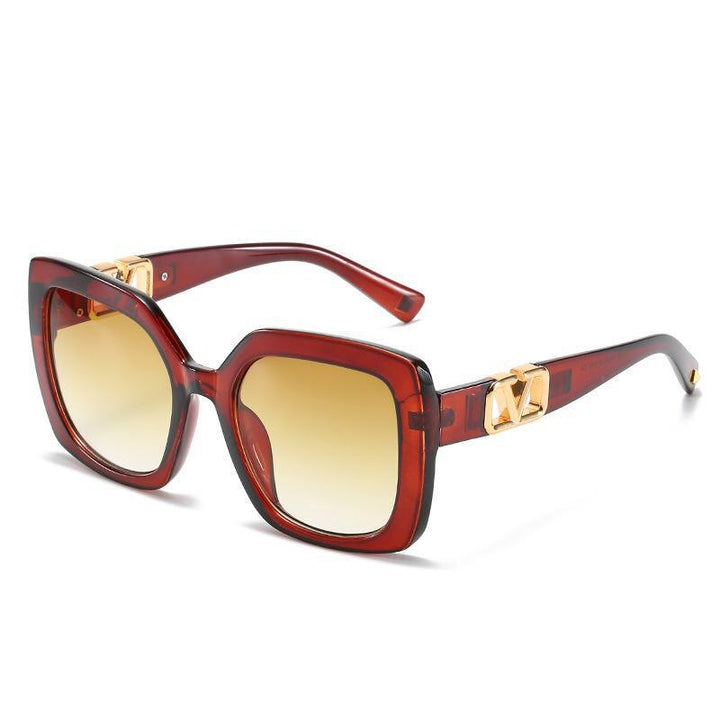 Trendy V-Shaped Large Frame Sunglasses for Women