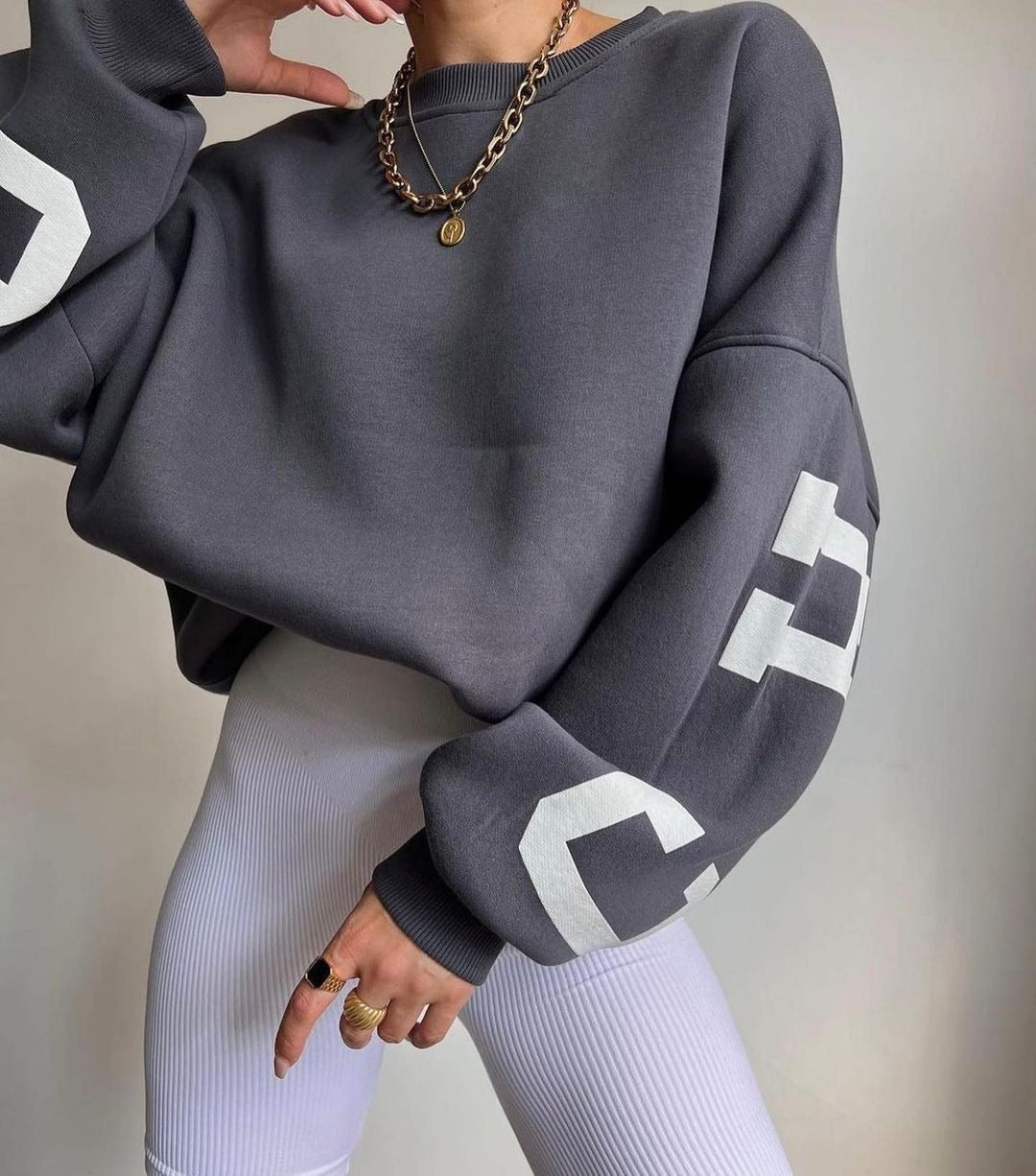 Trendy Y2K-Inspired Fleece Hoodie for Women with Casual Letter Print and Relaxed Fit