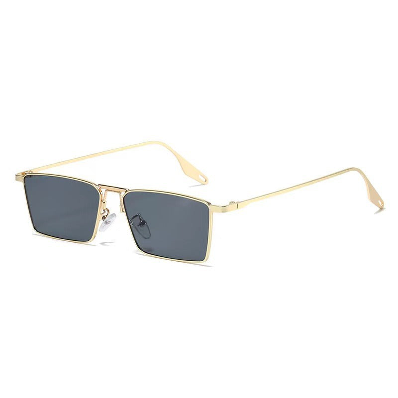 Retro Box Metal Sunglasses for Unisex Driving