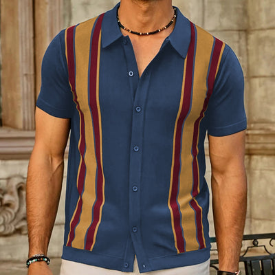 Modern Contrast Spliced POLO Shirt for Summer Style Wear