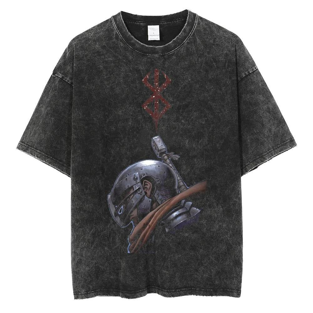 Vintage Washed Black Streetwear Tee for Men Stylish Fit