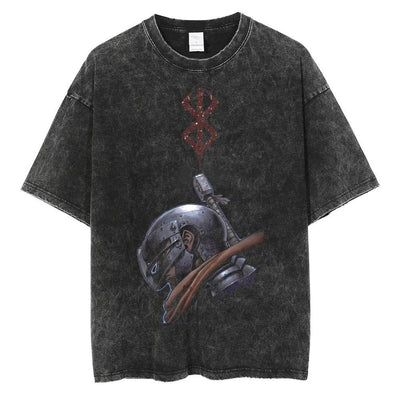 Vintage Washed Black Streetwear Tee for Men Stylish Fit