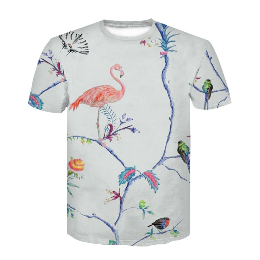 V-neck Imitation Cotton 3D Printed Women's Short Sleeve Tee