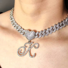 Cuban Heart Initial Jewelry Set