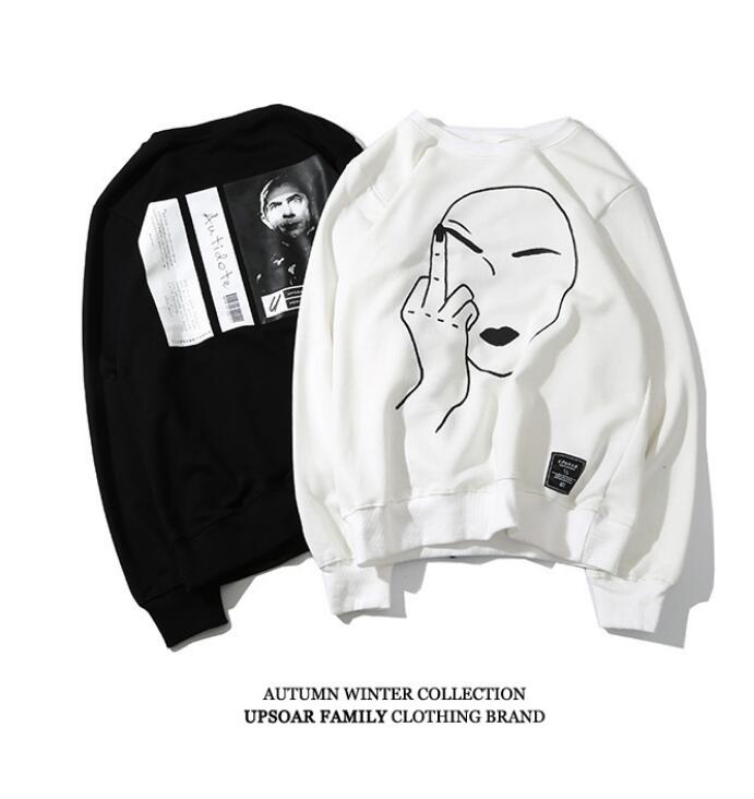 Edgy Urban Graphic Hoodie for Men Bold Middle Finger Design