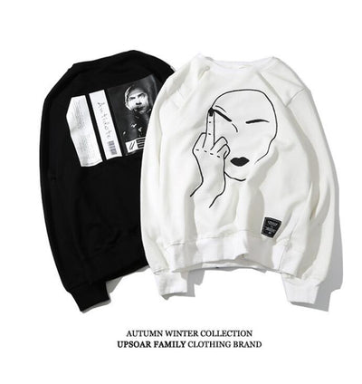 Edgy Urban Graphic Hoodie for Men Bold Middle Finger Design