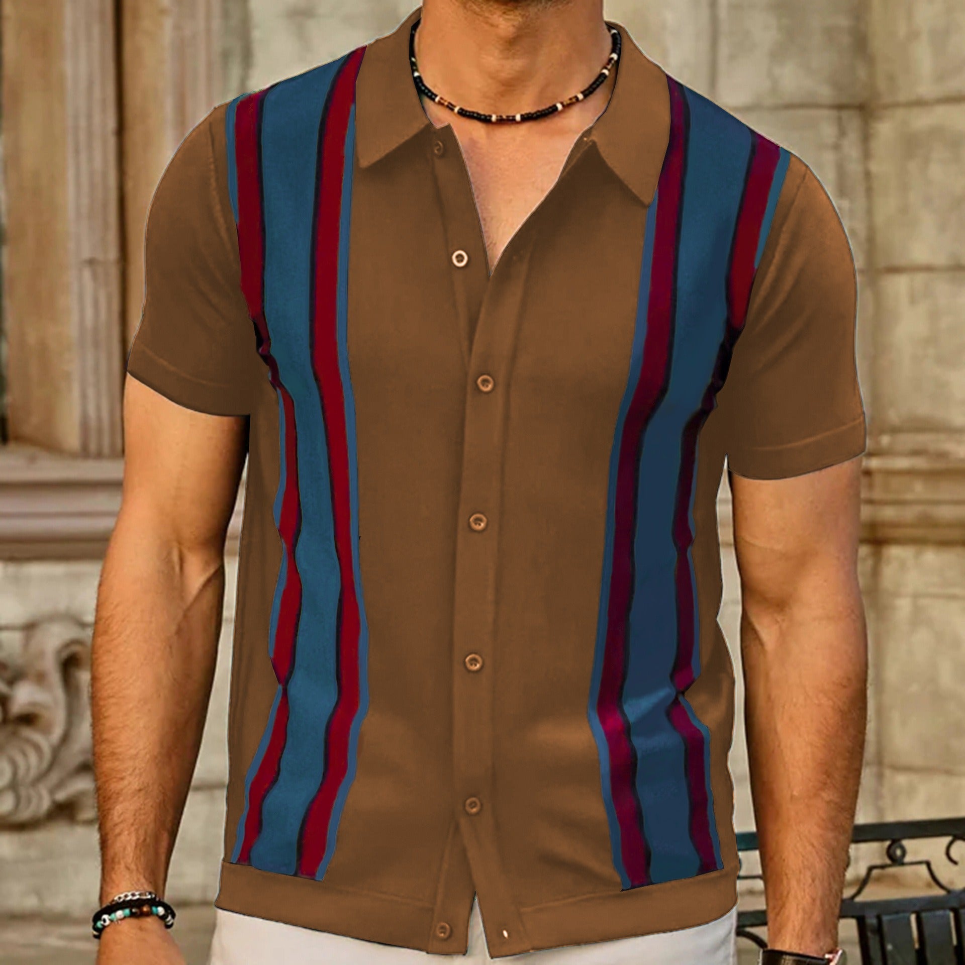 Modern Contrast Spliced POLO Shirt for Summer Style Wear