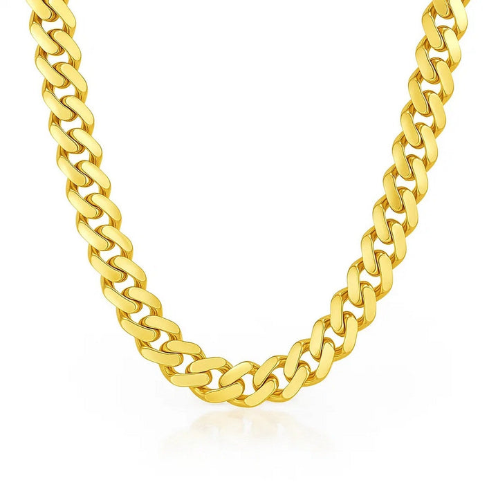 14k Yellow Gold Polished Miami Cuban Chain Necklace