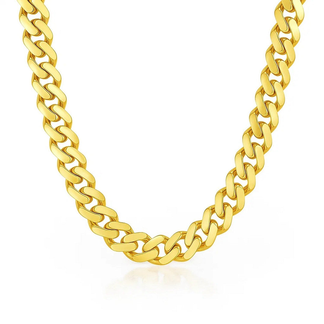 14k Yellow Gold Polished Miami Cuban Chain Necklace