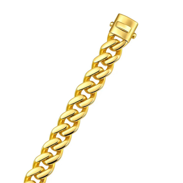14k Yellow Gold Polished Miami Cuban Chain Necklace