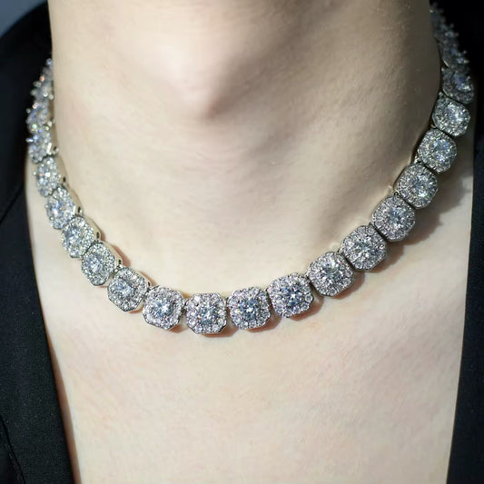 Icy Tennis Chain Necklace Timeless Elegance Luxury Jewelry Statement Piece For Modern Style