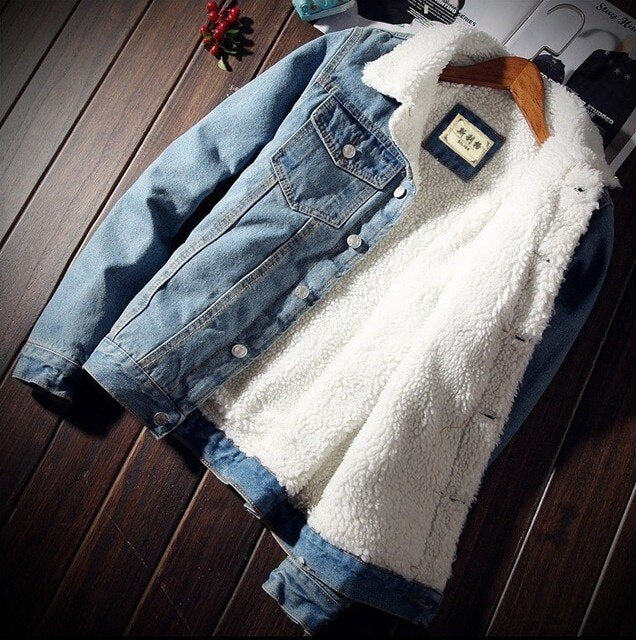 Men's Trendy Warm Denim Outerwear for Stylish Comfort