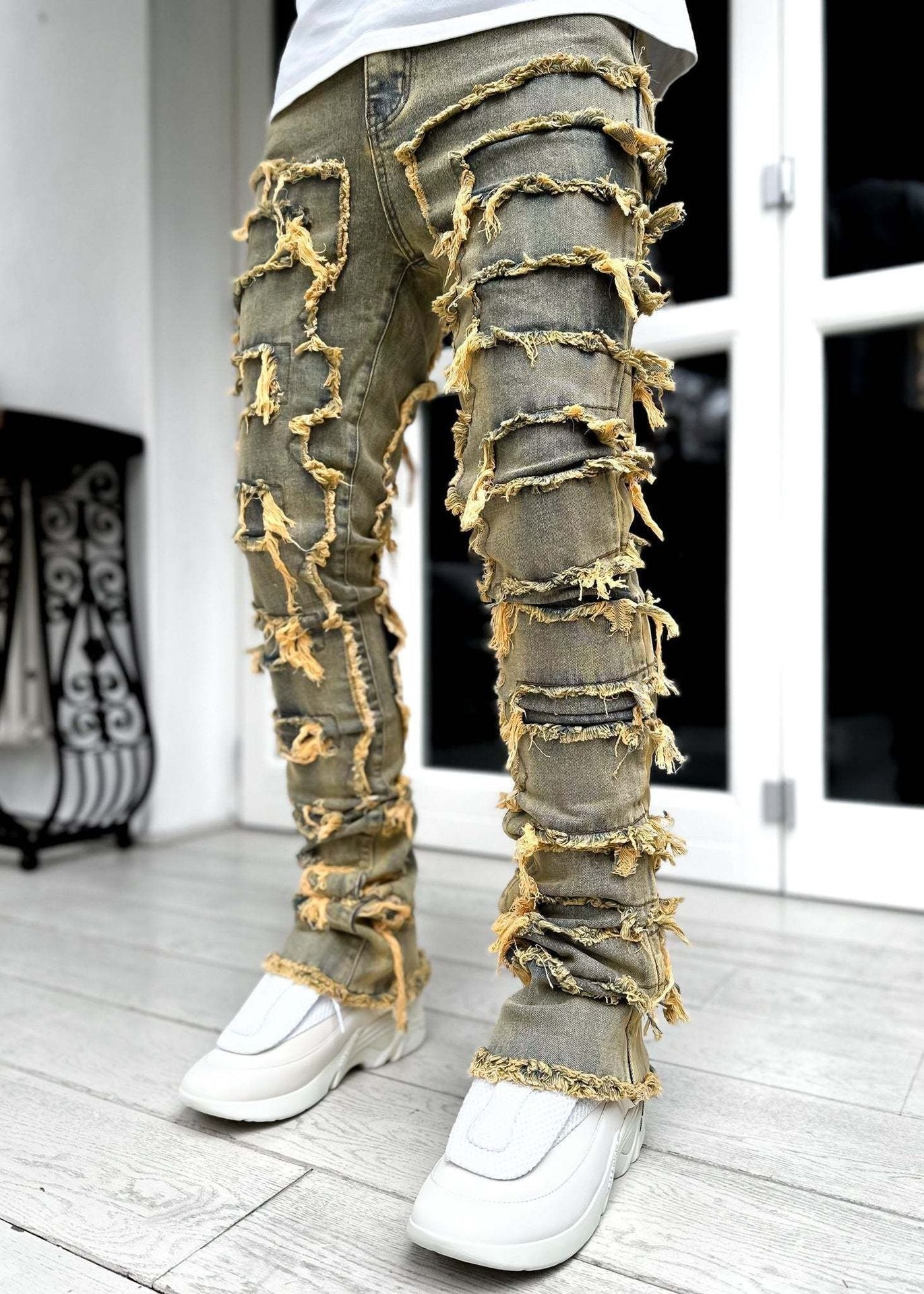 Men's Flexible Fit Straight Leg Denim Trousers for Comfort