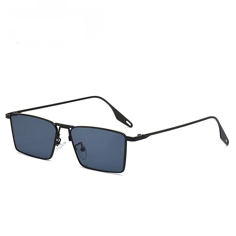 Retro Box Metal Sunglasses for Unisex Driving