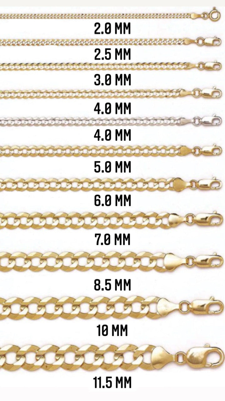 10K Gold- Hollow Cuban Link Diamond Cut (Pave) Chain