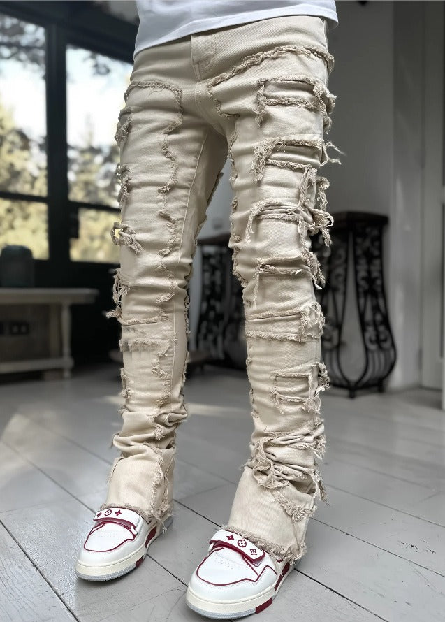 Men's Flexible Fit Straight Leg Denim Trousers for Comfort