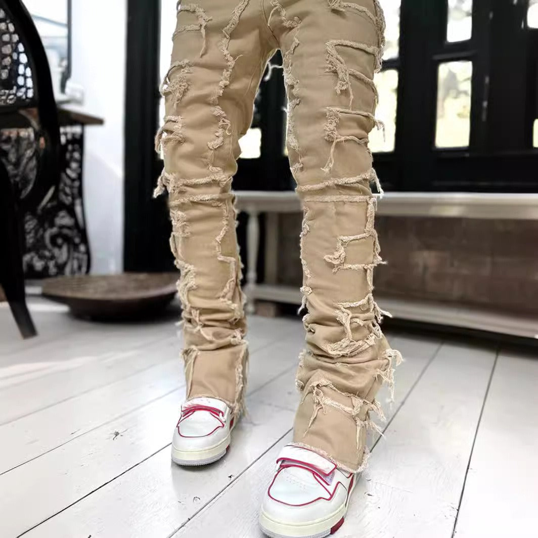 Men's Flexible Fit Straight Leg Denim Trousers for Comfort
