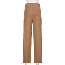Retro High-Waisted Loose-Fit Wide-Leg Corduroy Trousers