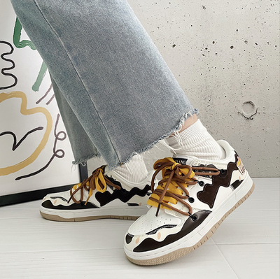 Couples Casual Low Top Skateboarding Shoes with Color Matching for Men and Women
