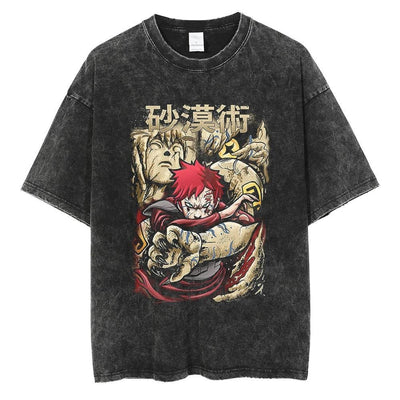 Naruto Vintage Washed Cotton Tee Harajuku Ninja Apparel