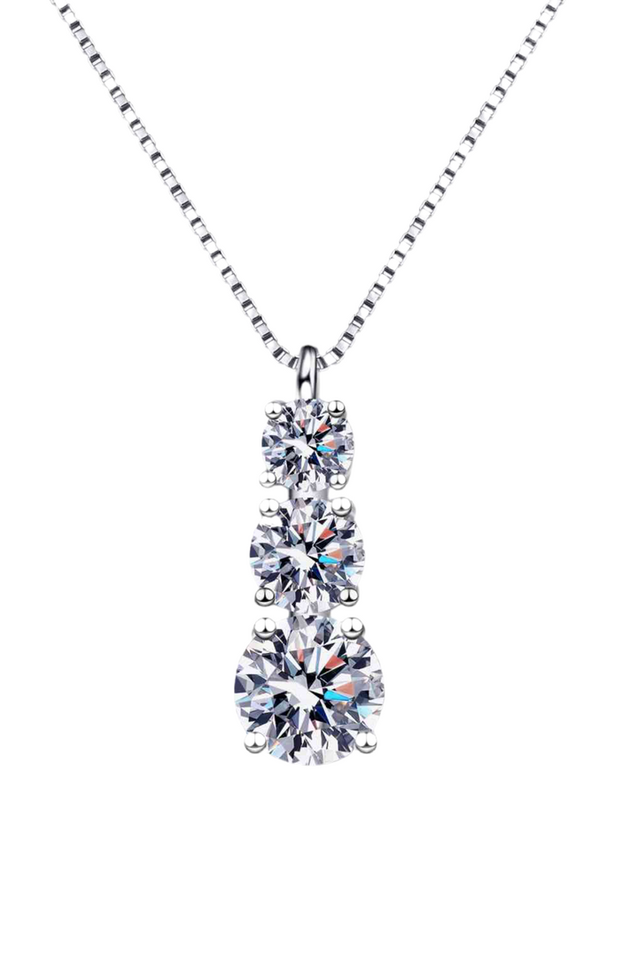 Moissanite Triple-Pendant Necklace